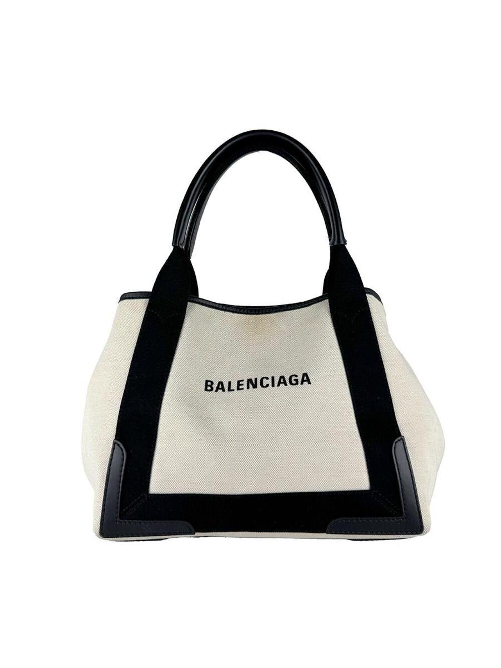 Auth Balenciaga Handbag Off White/Black #331356B28B